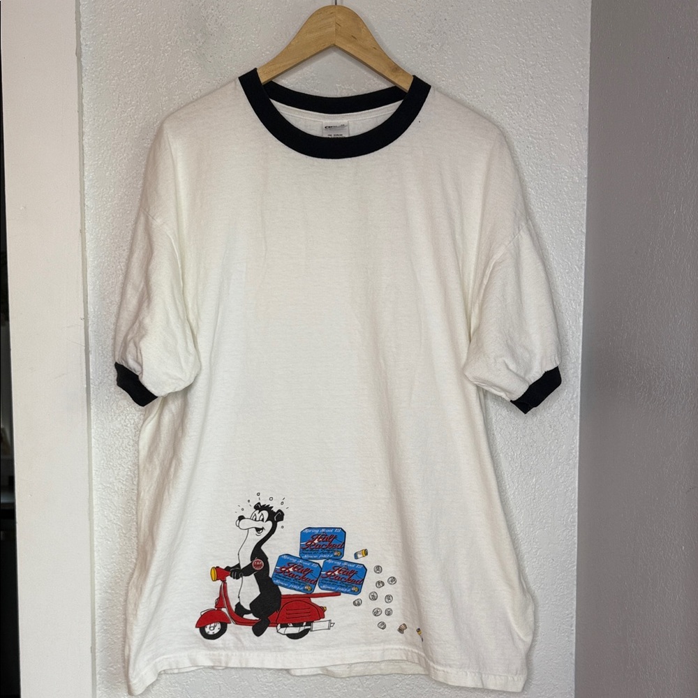 Vintage “Half Racked” Portland Oregon Beer Scooter Biker Rally Ringer Tee XL 90s